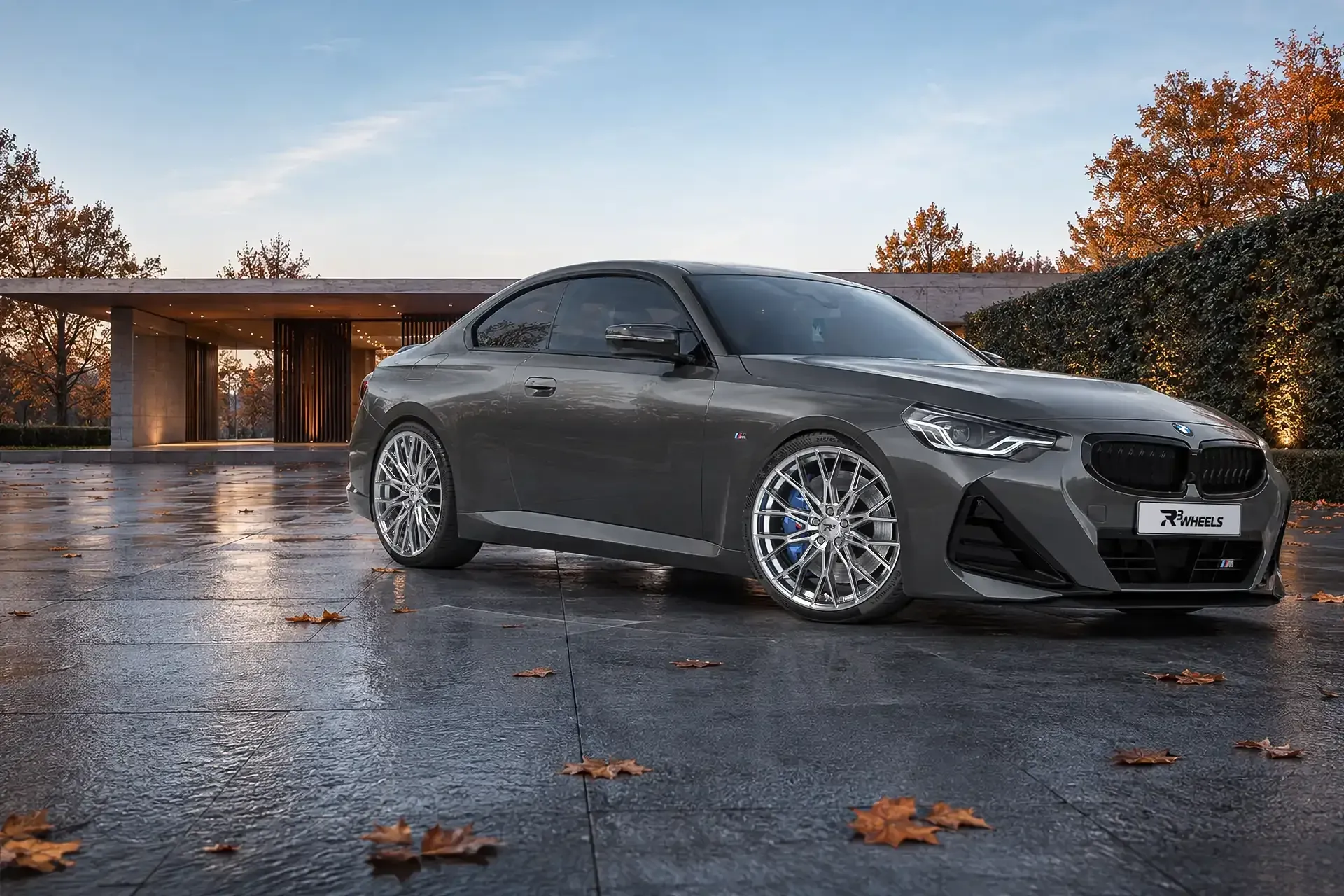 BMW 2er M Coupe mit R3F03 FlowForged in hyper black silver